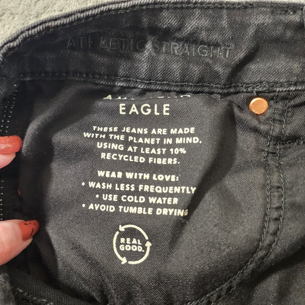 American Eagle Jean's Men's Size 29 Waist 28 Inseam Black AirFlex - Picture 4 of 11
